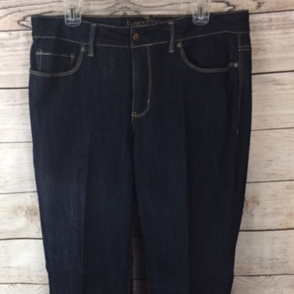 Faded Glory DK Blue Jeans with Gold Stitch